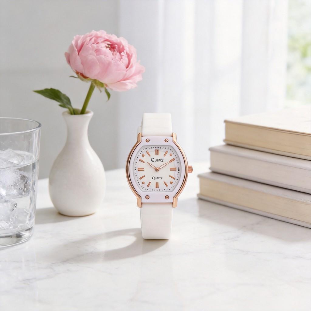 Orologio al Quarzo in Silicone a Forma di Barile alla Moda per Donna Stile Sportivo Casual