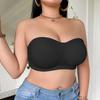 Women Strapless Cross Side Buckle Sexy Seamless Gathering Backless Breathable Bra