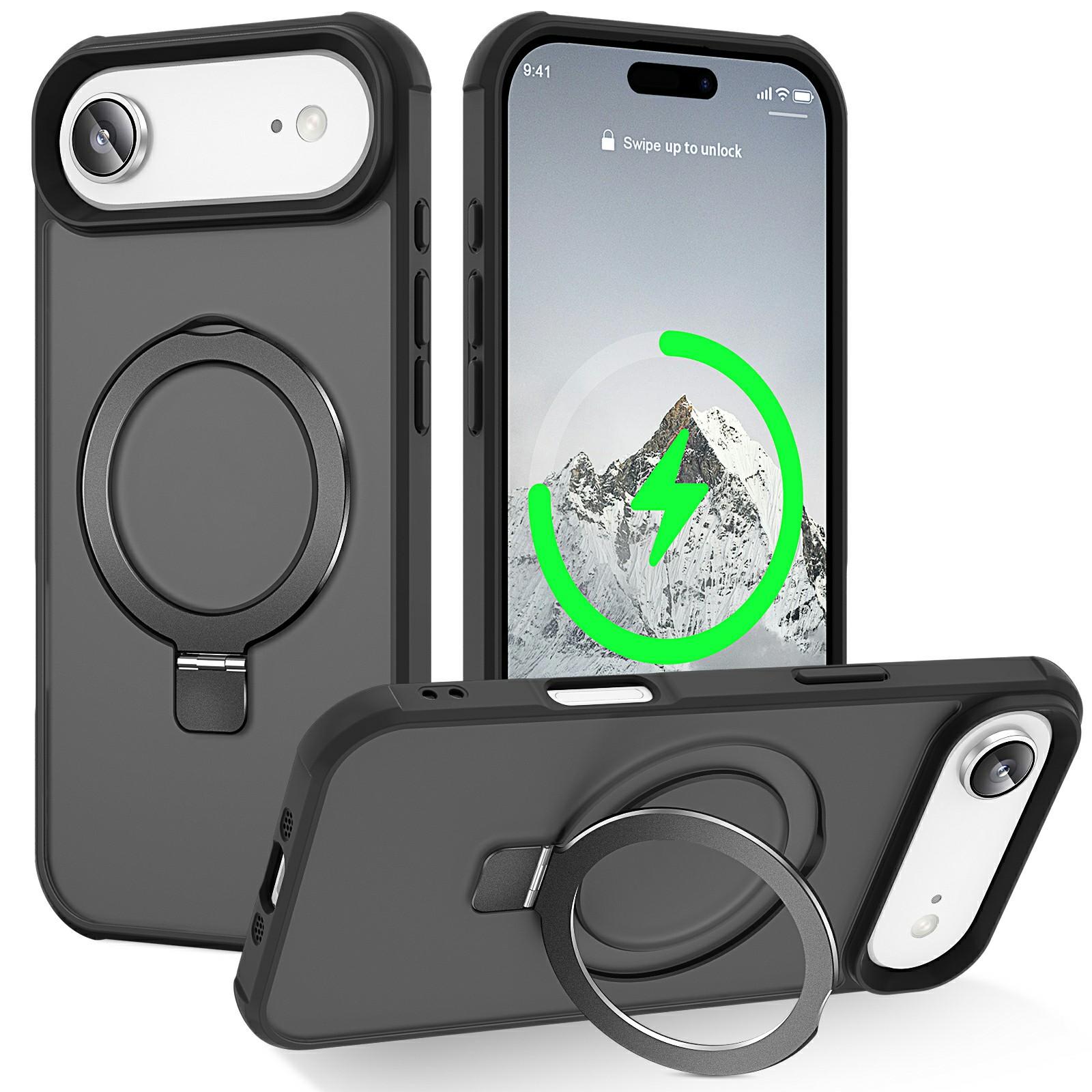 

For iPhone Air Case Compatible with MagSafe Ring Holder Kickstand TPU + PC Phone Cover B