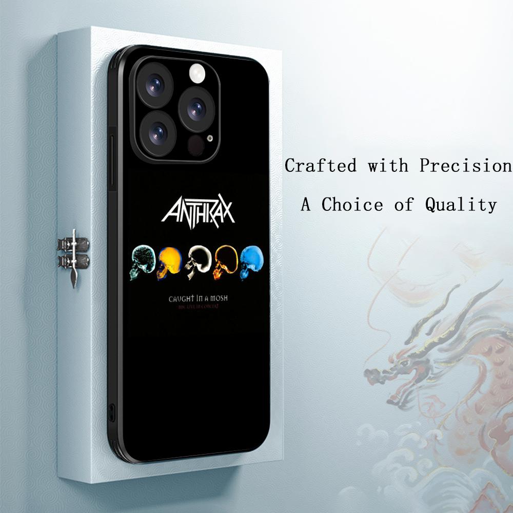

Anthrax cool hip-hop band poster Phone Case For iPhone 17 16 16e 15 14 13 12 Plus Mini Pro Max Soft black Shockproof Cover iPhone 13
