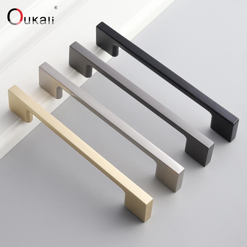 Oukali Modern Design Pull Down Kitchen Hardware Kitchen Cabinets Door Pull Handle Chrome Drawer Handle