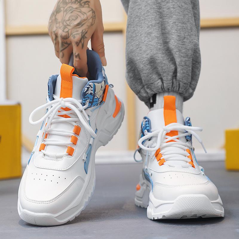 Men's Shoes New Sports Shoes for Men's Versatile Inner Height-enhancing Casual Running Dad's Trendy Shoes for Spring and Autumn