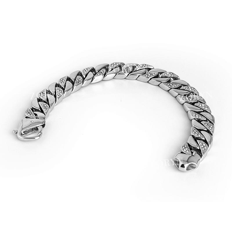 Mens Stainless Steel Cuban Link Bracelet Heavy Duty Black Oxidized Retro Gothic Punk Biker Style Jewelry Adjustable for Men