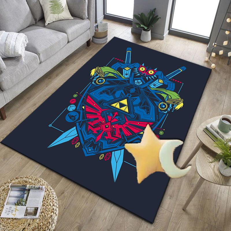 Heroic Legend Crest Office Rug Chair Mat, Game Carpet, Suitable for Front Door, Bedroom, Living Room, Desk, Holiday Gift