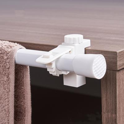 Adjustable Curtain Rod Holder Clip No-Drill Wall Mount Plastic Hook for Curtain or Shower Rods, 2 Pack