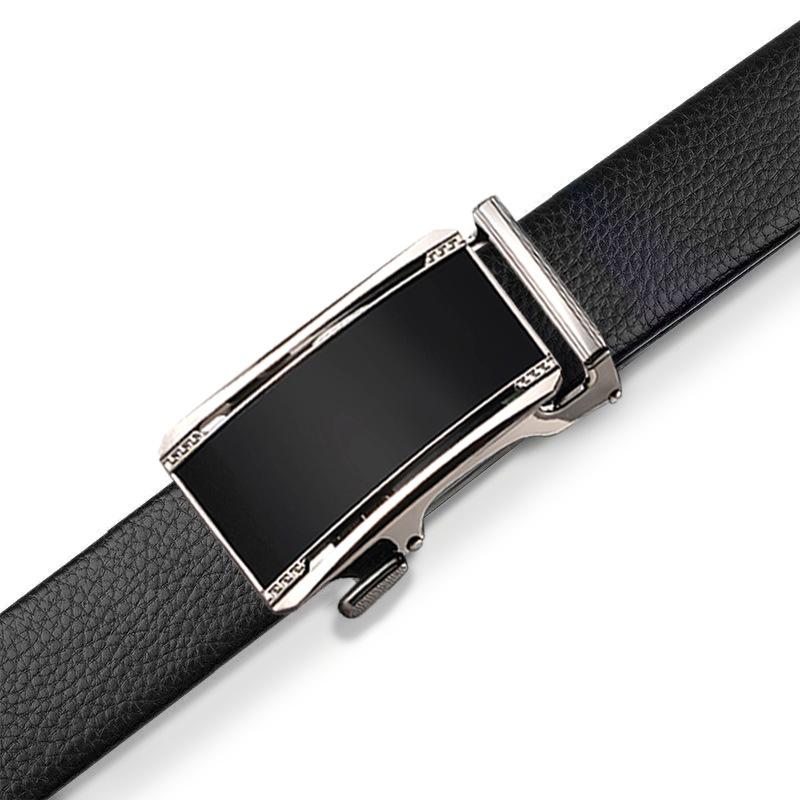 Automatic Buckle Belt for Men's Head Layer Cowhide Belt for Men's Suit Belt Casual Business Belt
