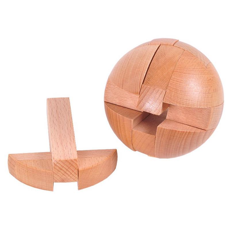 Beechwood Kongming Lock & Luban Puzzle Set for Kids - Wooden Mortise and Tenon Toy