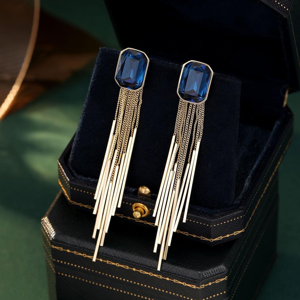 Women's Luxury Fashion Earrings Light Luxury Design Tassel Square Geometric Design Earrings Daily Accessories Party Gifts