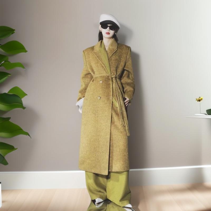 

Женское двустороннее кашемировое шерстяное пальто - Мода в корейском стиле Осень/Зима 2025. Medium