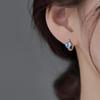 Sterling Silver Aquamarine Stud Earrings - High-End, Light Luxury 2024 Style for Women