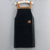 Adjustable PU Leather Apron with Pocket Waterproof Pinafore Oil Resistant Apron for Home Cooking and Kitchen Cleaning