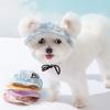 Adjustable Pet Sun Hat With Ear Cutouts Cute Fisherman Cap Dogs Cats All UV Protection