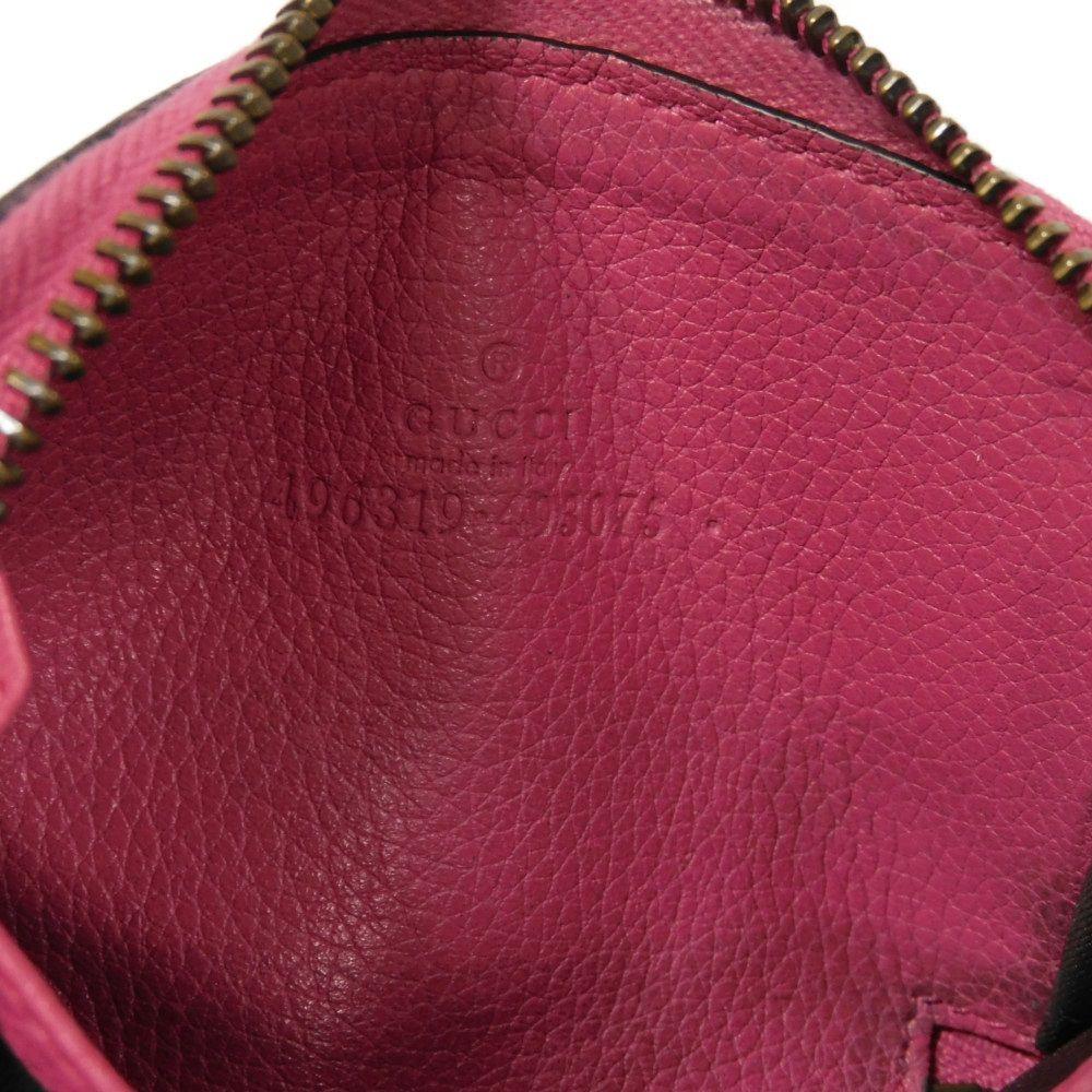 Used 9539 Compact Zip-Around Wallet 496319 0GCAT 8840 7943 Web Neon Vintage Logo Print Pink Unisex from Japan AUTHENTIC