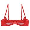 Female Lingerie Sheer Floral Lace 1/4 Cups Underwired Bra Underwear Hollow Out Bralette