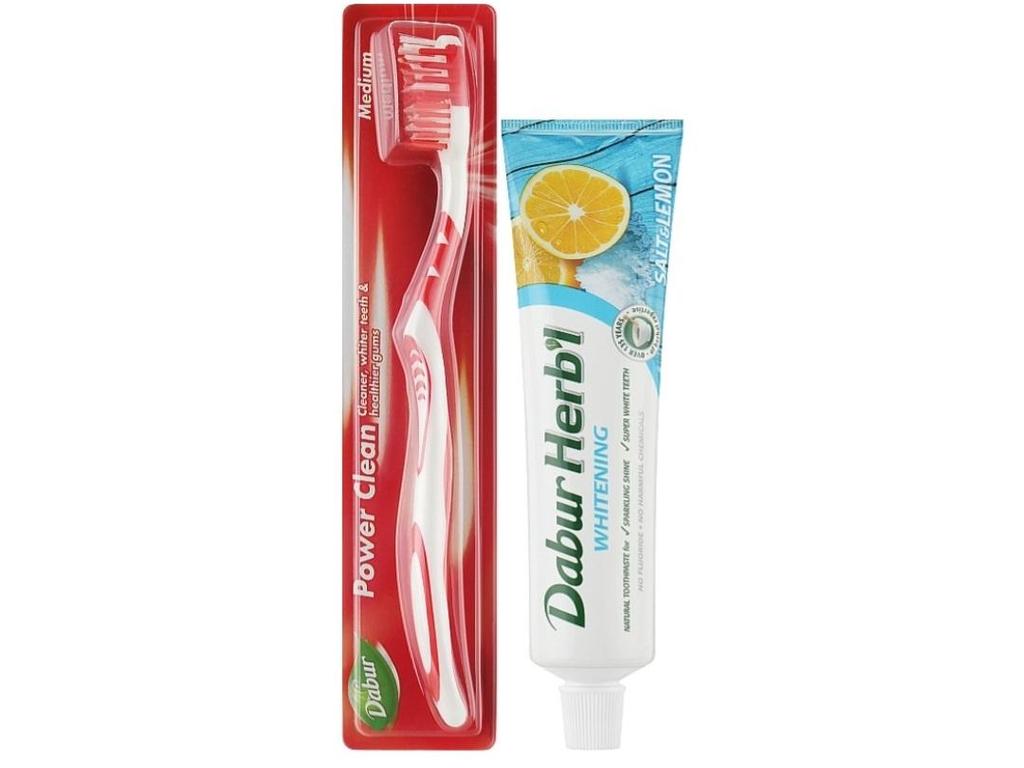Toothpaste Bleaching salt with lemon HERB`L + toothbrush