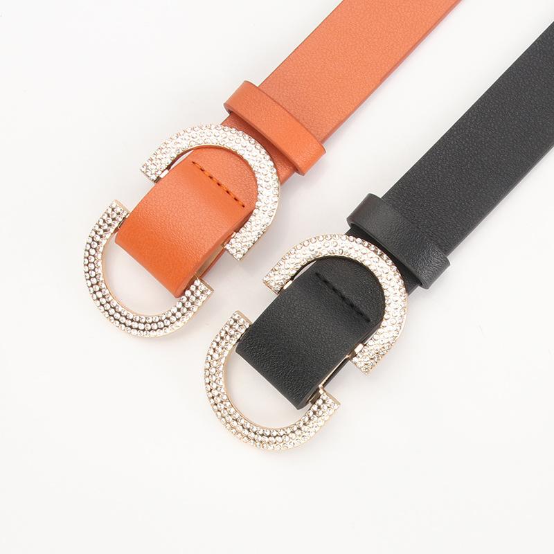 Ladies Double D Alloy Japanese Buckle Simple Decoration, Jeans Retro Atmosphere Elegant Non-Porous Belt