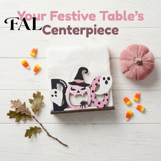 Festive Fall Kitchen Decor Halloween Wooden Napkin Holder, Ghost Pumpkin Tabletop for Dining Room, Functional Holiday Gadget Spooky Paper Towel