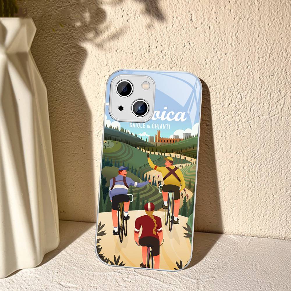 Bicycle Bike Sport Tempered Glass For Iphone 14 13 12 11 Pro Mini XS MAX 14Plus X XS XR Cover