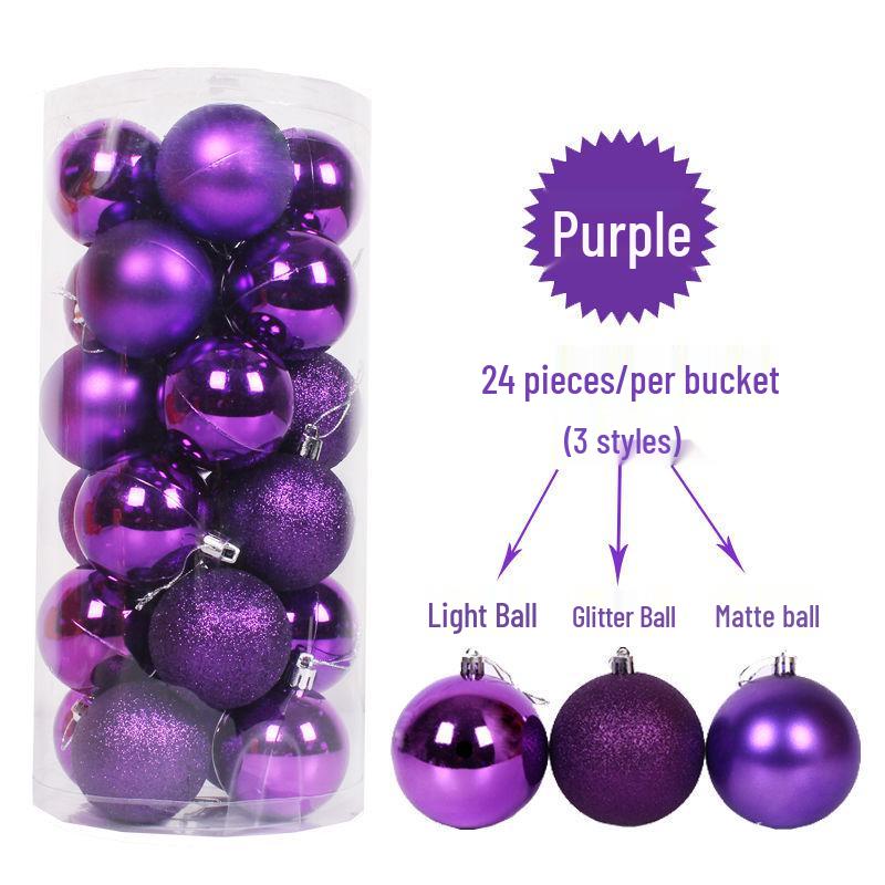 24-teiliges Weihnachtsbaumschmuck-Set: 3cm-8cm Mehrfarbige Plastikkugeln