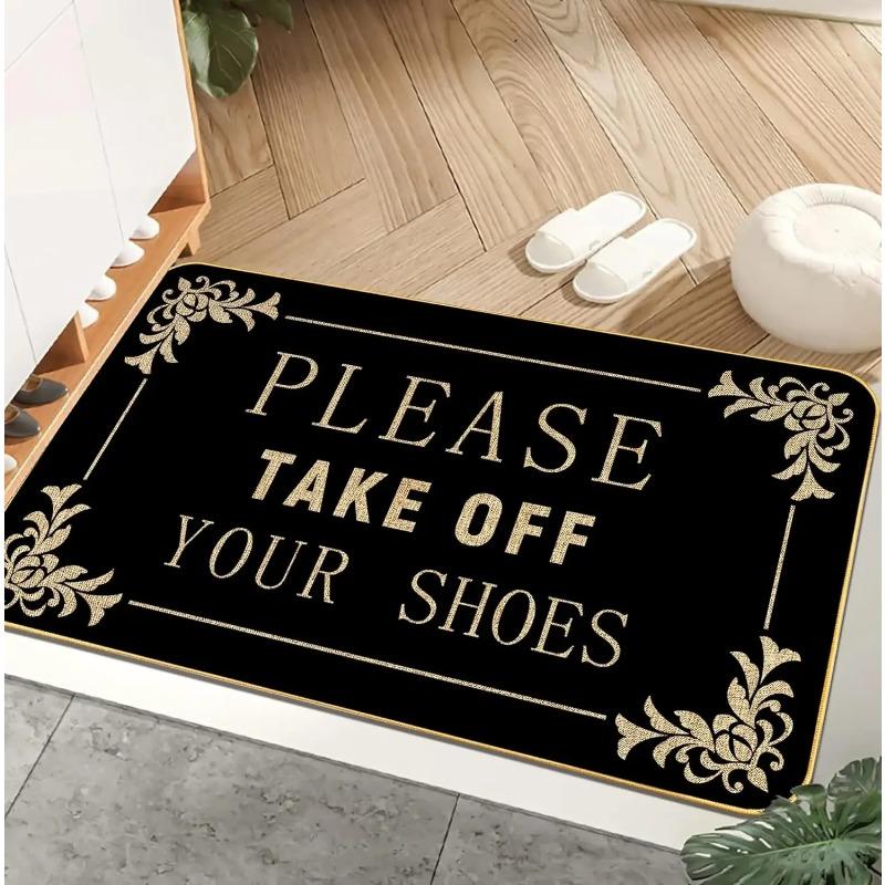 Tappetino di Benvenuto Divertente Si Prega di Togliere le Scarpe Decorazione per Pavimento Ingresso Tappeto Antiscivolo Caduta Polvere Soggiorno Camera da Letto Tappeto per la Casa
