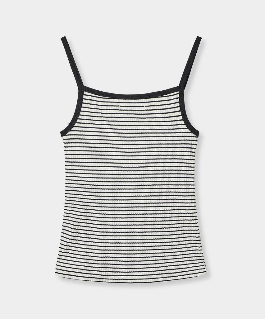 Yujen Ribbed Striped Sleeveless With Built-In Cap_3 Color