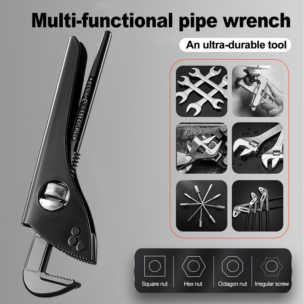 7/10inch Professional Pipe Wrench Plumbers Adjustable Heavy Duty Plumbing Tool Comfortable Grip Handle for Mechanics Home Repair