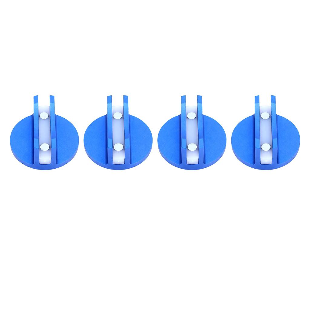 4 PCS Aluminum Grooved Magnetic Jack Pad Welding Jacking Adapter for SUV Truck Garage Blue