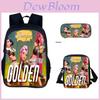 Hunterxhunter Kpop Backpack Set With Breathable Polyester For School Use