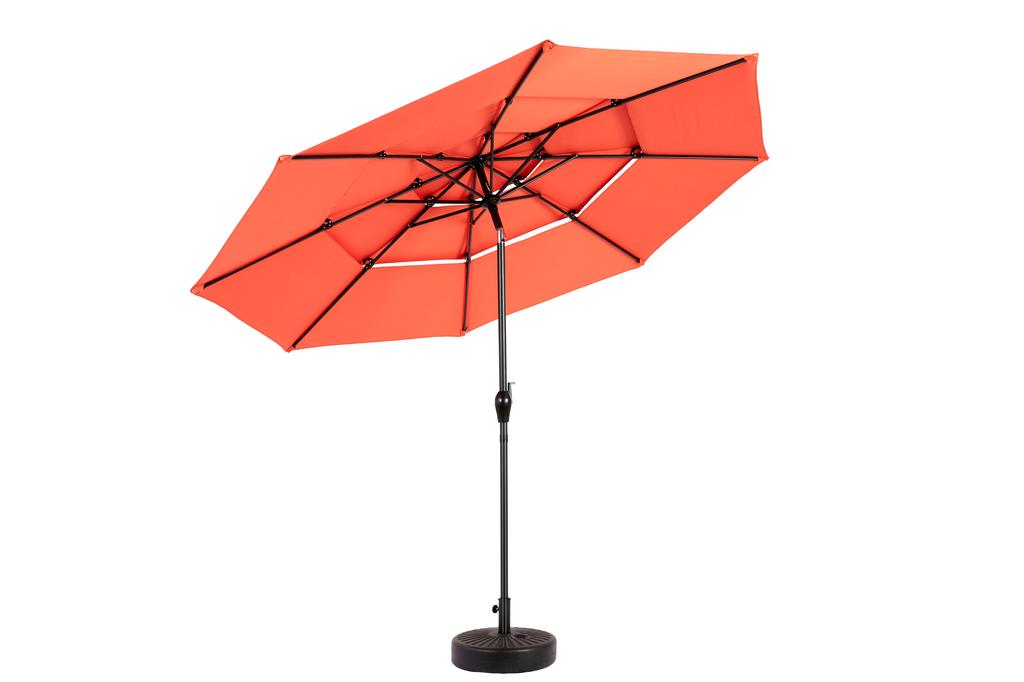 Aluminium 10ft 3 Tier Auto-tilt Umbrella (Orange) (No Base)
