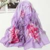 160*50cm Chiffon Scarf Flower Print Shawl Silk Fashion Long Wrap Shawl  for Women