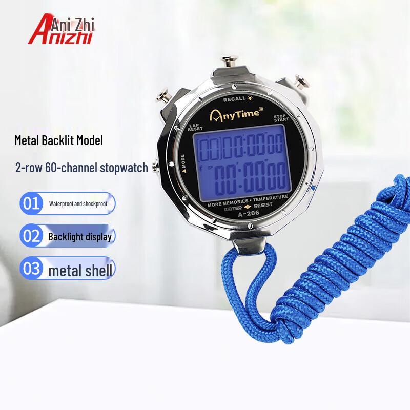 Anizhi Multifunction Luminous Metal Stopwatch
