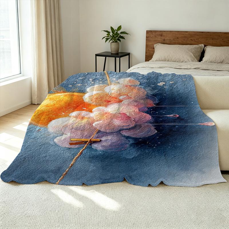 Artistic High-Density Plush Flannel Blanket Soft, Cozy, Warm, Decorative & Functional, Perfect for Home, Car, Halloween & Christmas Use