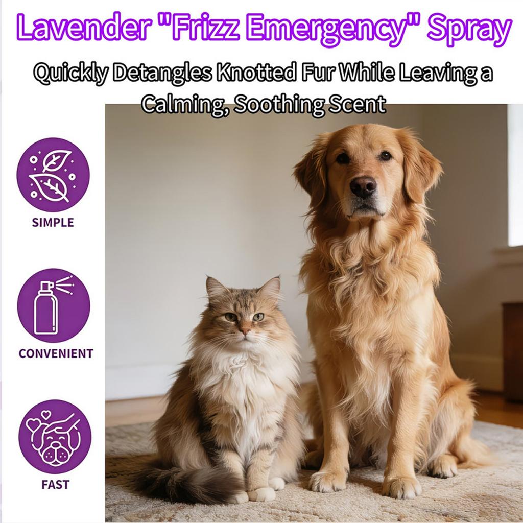 Spray Lisciante e Detergente per Animali Domestici a Base Vegetale - Spray Naturale per la Toelettatura e il Districamento per Cani e Gatti con Pelo Morbido e Liscio