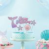 Mermaid Birthday Party Decor Glitter Mermaid Tail Sea Shells Starfish Cake Topper Baby Shower Girls 1st 2th Birthday Party Decor