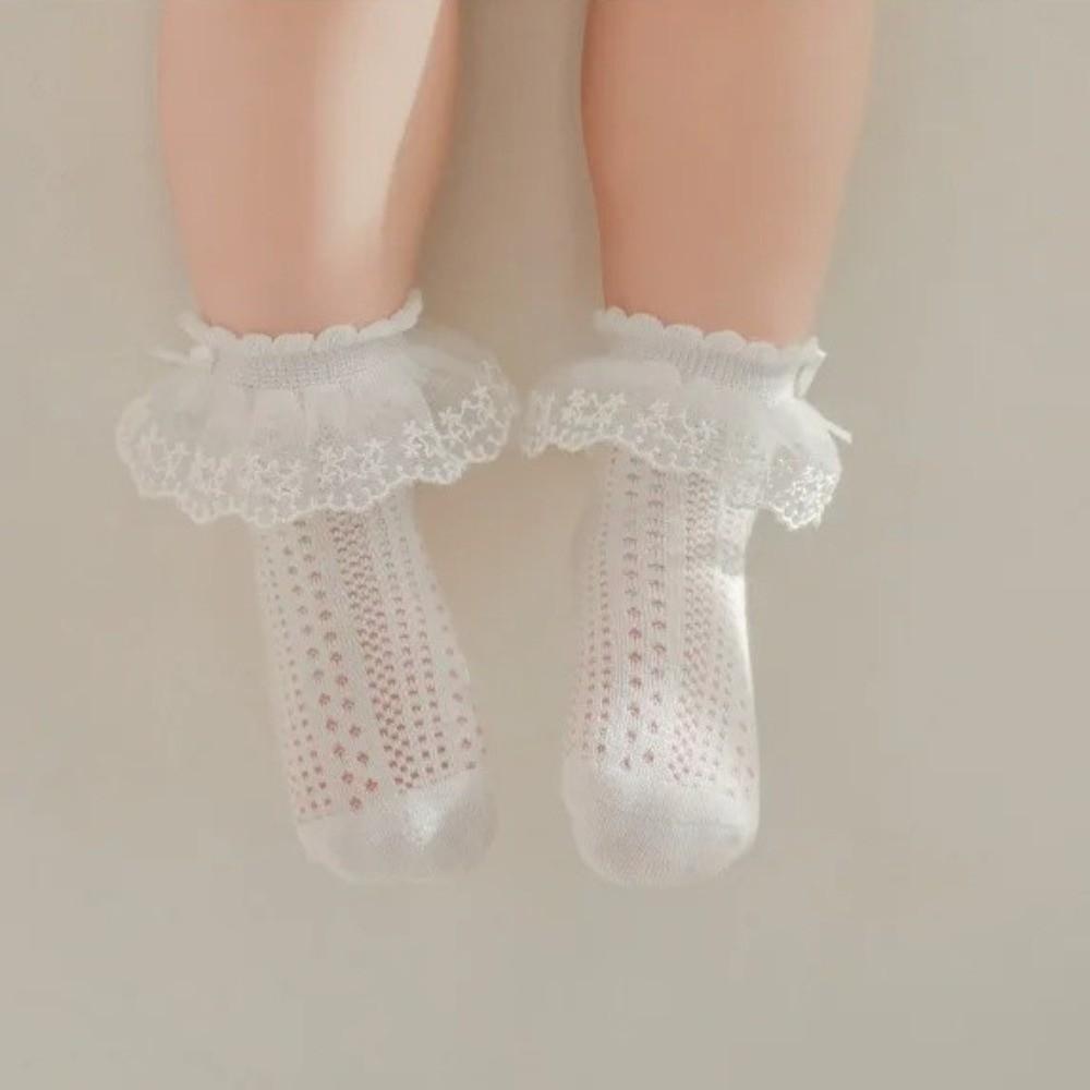 Dünne Netz-Babysocken Prinzessin Spitze Neugeborenen Kniestrümpfe Leichte Baumwollsocken Kinder