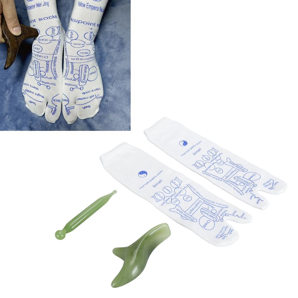 1 Pair Reflexology Socks with Trigger Point Massage Tools Foot Soreness Relief High Elastic Cotton Acupressure Massage Socks
