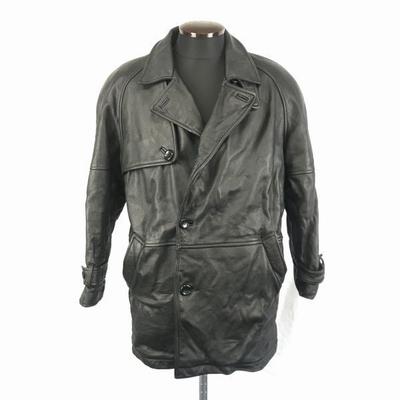 Jaqueta de Couro de Vaca para Motociclista Interior Acolchoado [9/Masculino G-GG/Preto] Casaco(USADO)
