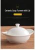 Hotel Ceramic Steamed Egg Cup with Lid, Multi-Purpose Egg Custard & Stew Pot, Bird's Nest Glaze, Pure White