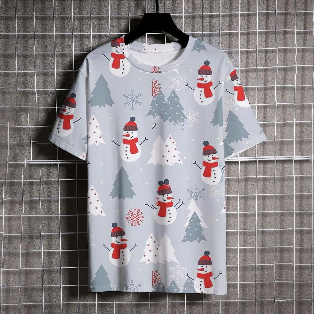 Kids Clothes Cartoon Christmas Santa Claus T Shirt Casual Short Sleeve T Shirts for Boys Girls 2-10y Christmas Gift for Children