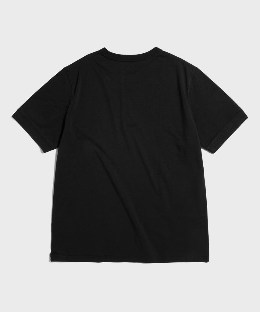 Ledeutoneido Vintage Cotton Short Sleeve Henley Tee Black