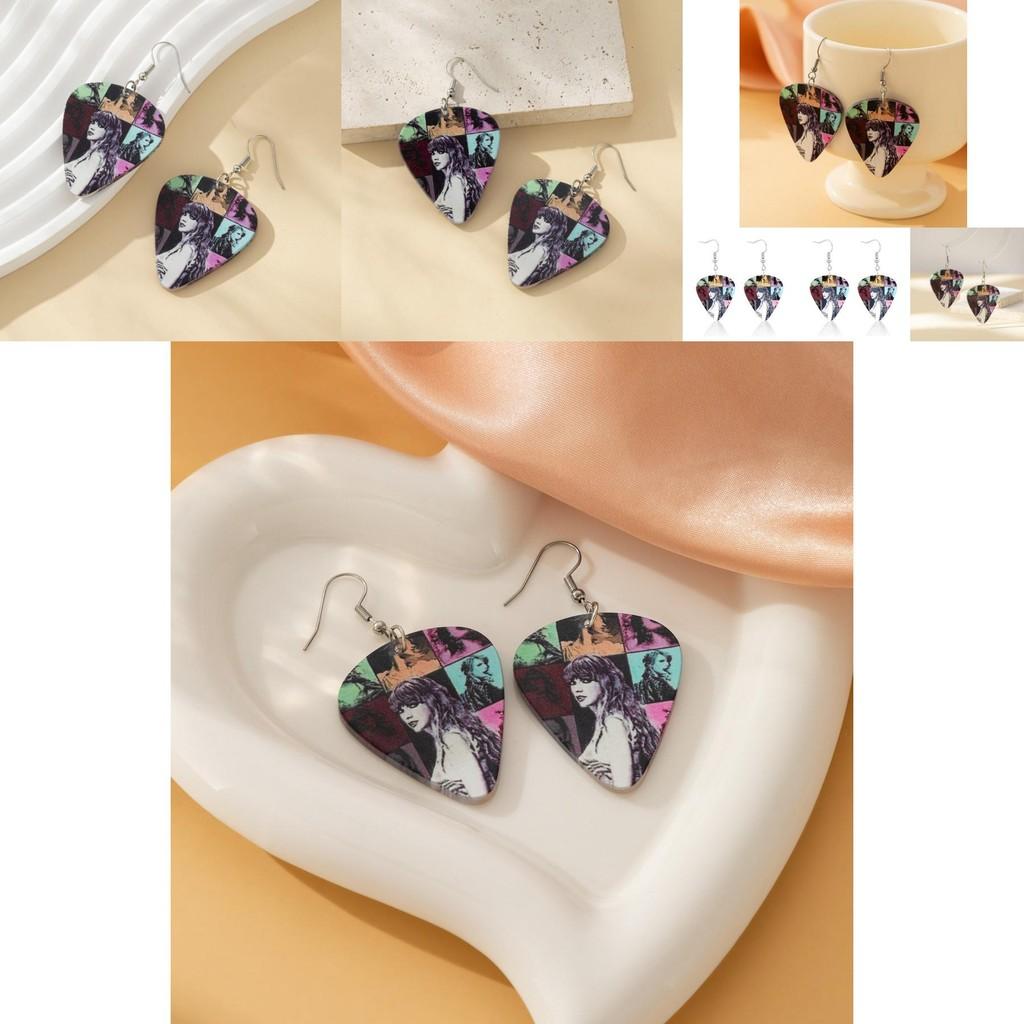 Trendy Geometric Acrylic Hoop Earrings For Women Heart Shape Ts Album Inspired