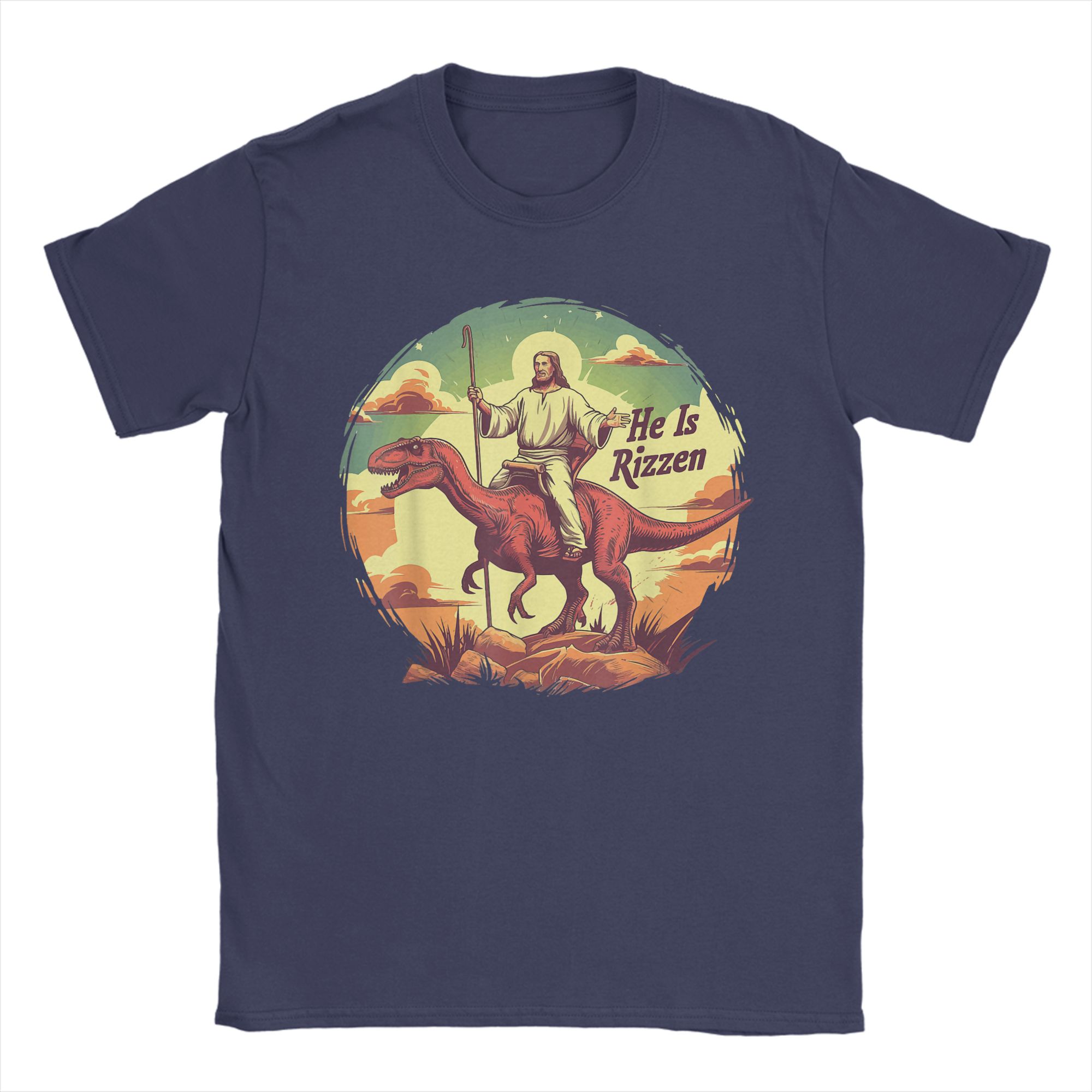 

He Is Rizzen Jesus He Has Rizzen Jesus Pure Cotton T Shirt For Unisex Y2K Fun TShirts O Neck Harajuku Tees Oversized Print Tops 4XL
