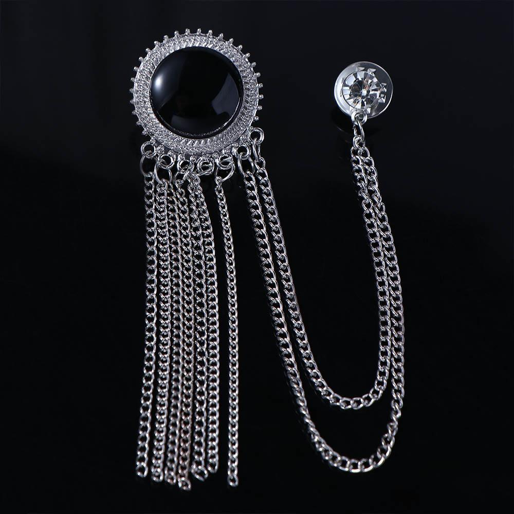 Suit Accessories Long Chian Creative Men Badge Fashion Jewelry Korean Style Pin Brooches