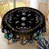 Mystical Tarot Tablecloth With Sun Moon Butterfly And Flower Print Embossed Edge Decor For Party Divination Home