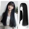 Synthetic Fashion Black Long Straight Wig With Bangs Hair Extensions Hair For Women Girls Role-Playing Costume Parties Gifts