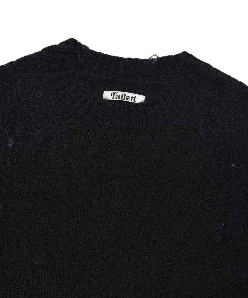 FALLETT Grunge Sheer Knit Black