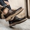 Męskie wysokiej jakości antypoślizgowe, odporne na zużycie skórzane modne buty skórzane na co dzień Niskie skórzane buty