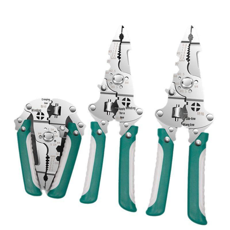 16-in-1 Industrial Multifunctional Electrician Foldable Tool: Wire Stripping & Cutting Pliers