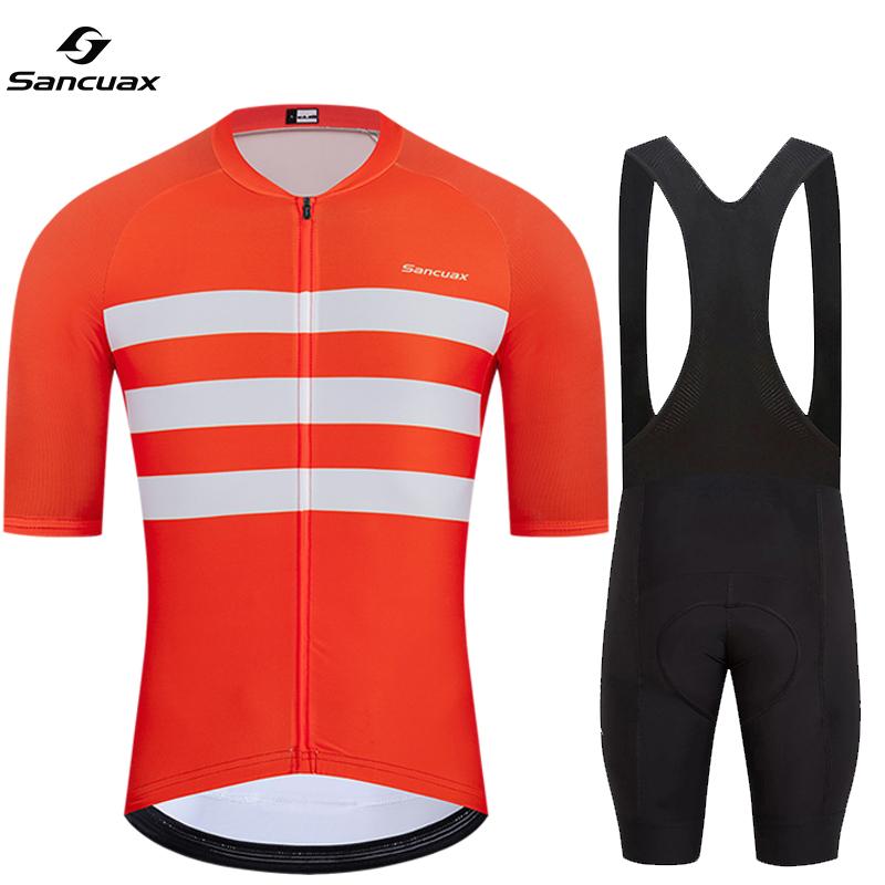 Fahrradtrikot Set Fahrrad Kurzarm Shorts Anzüge für Herren Atmungsaktiv Rennrad MTB Radsportbekleidung mit Taschen