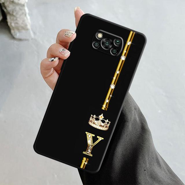 

Чехол для Xiaomi Poco X3 Nfc X4pro M3 C40 для Mi 12 11 10 10t 8 Note10 Lite 11ultra 11t Pro F1 Diamond Crown Queen King Letter For Mi Note 10 Lite